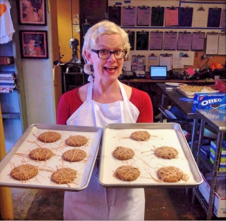 Owner Peggy Hambright with Oatmeal Cookies